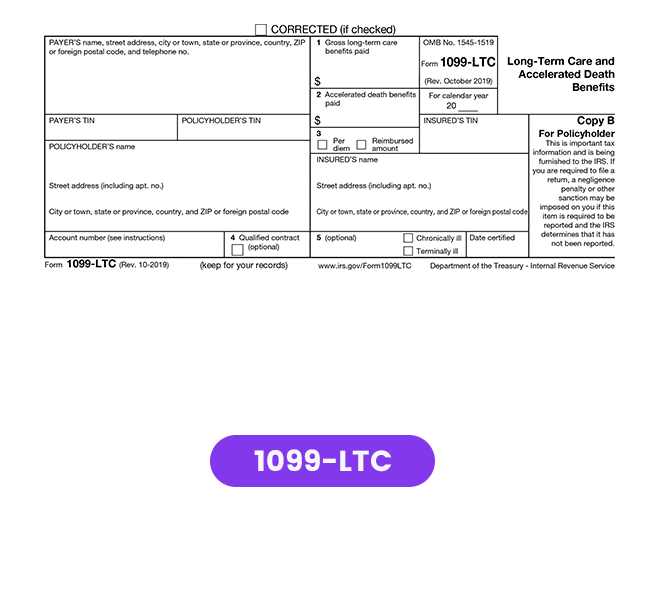 Form 1099-LTC, Long-Term Care and Accelerated Death Benefits 