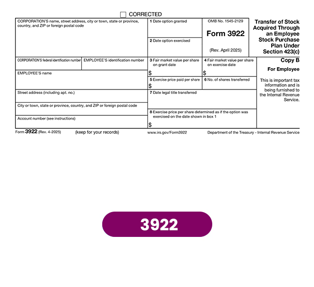 Report the transfer of stock acquired through an employee stock purchase plan 