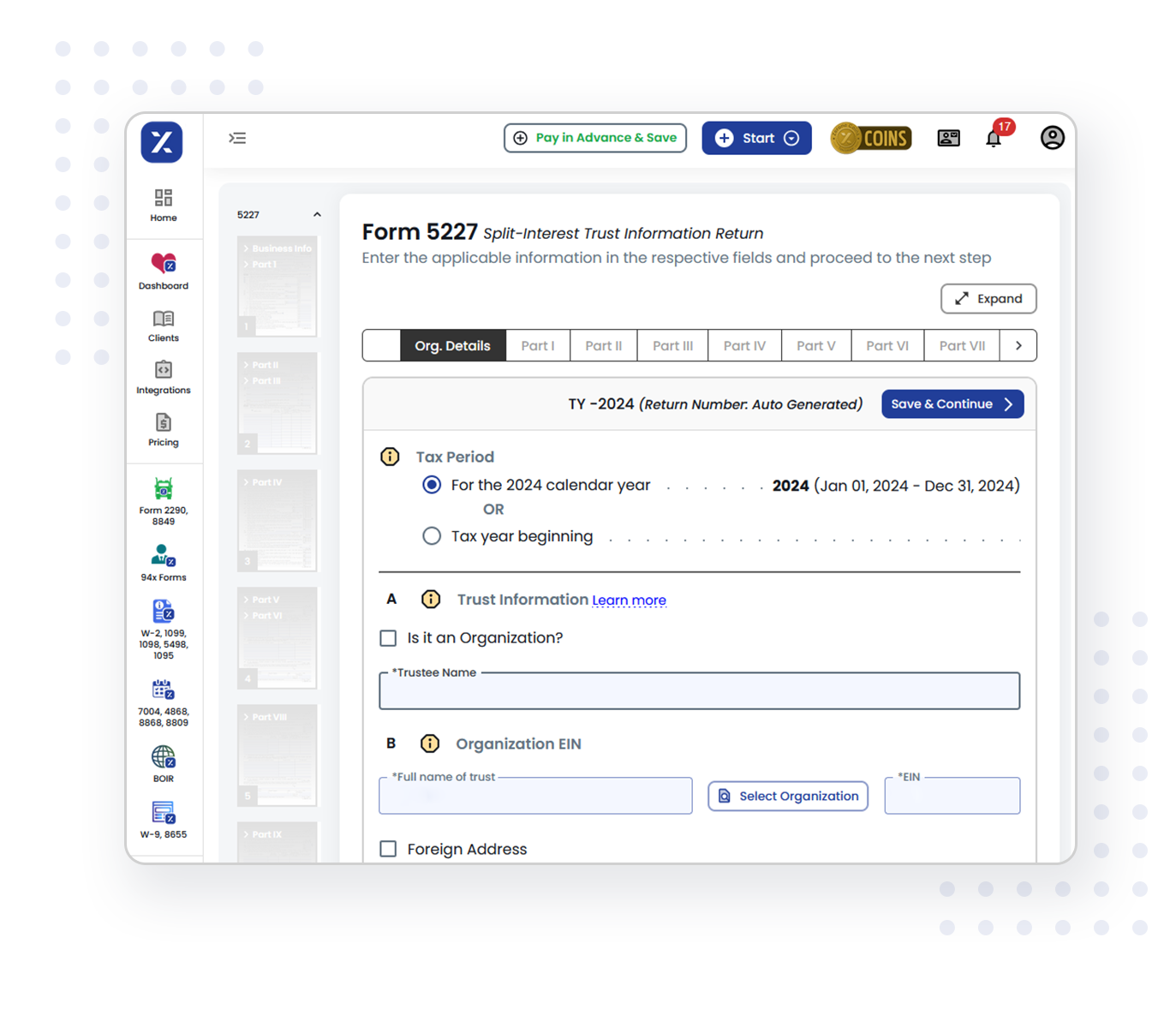 E-file Form 5227 with TaxZerone in 3 simple steps!