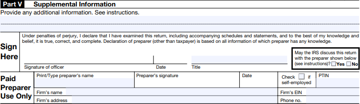Part V - Supplemental Information