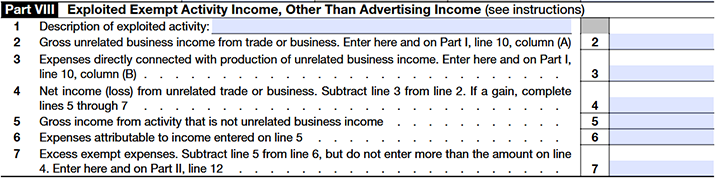  The following information is required to complete and file IRS Form 990-T Schedule A: