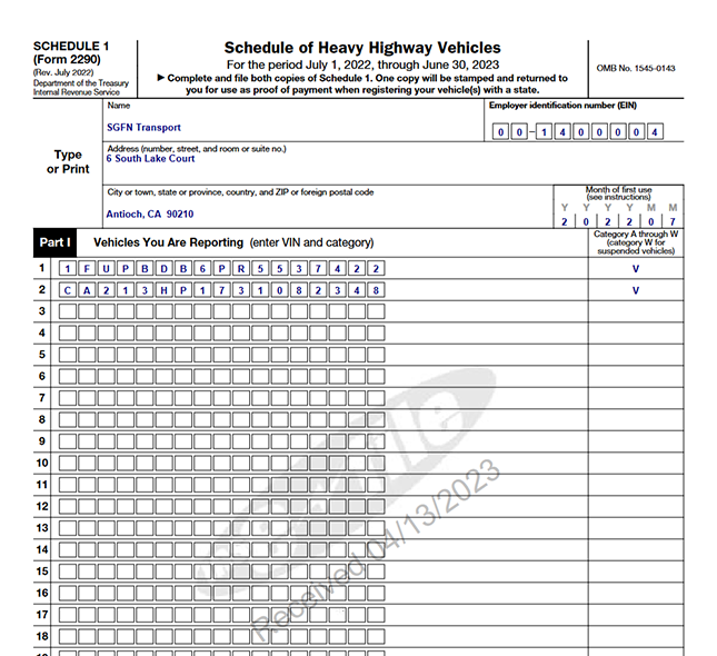 Form 2290 Amendment - Exceeded mileage limit