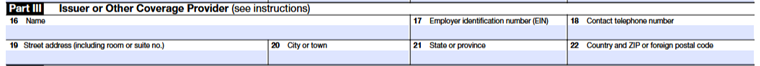 Part III – Issuer or Other Coverage Provider